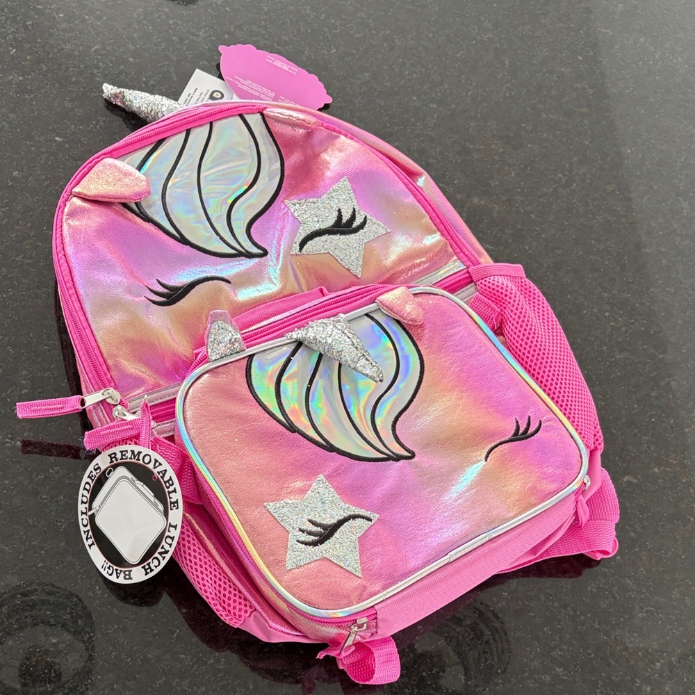 Pink Unicorn Backpack Set